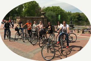 Satisfied group of customers from bike rentals